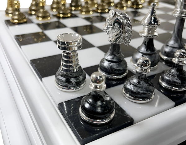 Persian Set Fantasy Version +  Wooden Chessboard Marble Top Drawer White Version