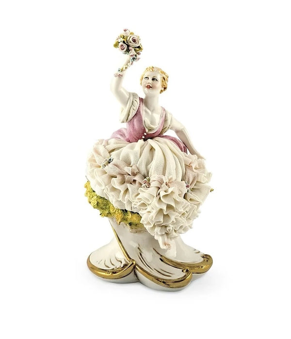 Young lady with flowers