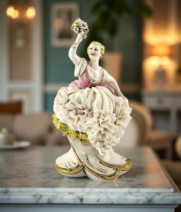 Young lady with flowers