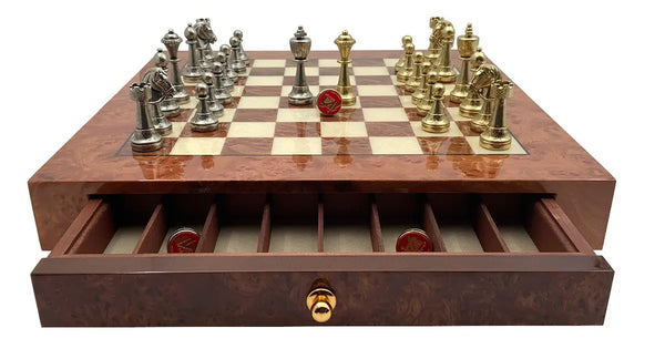 Staunton Set + Briar precious wood chessboard