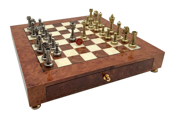 Staunton Set + Briar precious wood chessboard