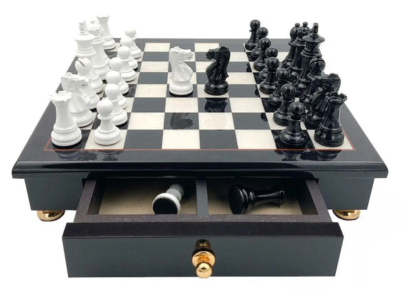 Station Set White Black Version + Glossy Finish Black Wood