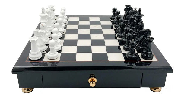 Station Set White Black Version + Glossy Finish Black Wood