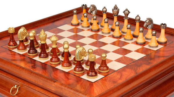 Classic Staunton Set + Elm Briar Wood Chessboard