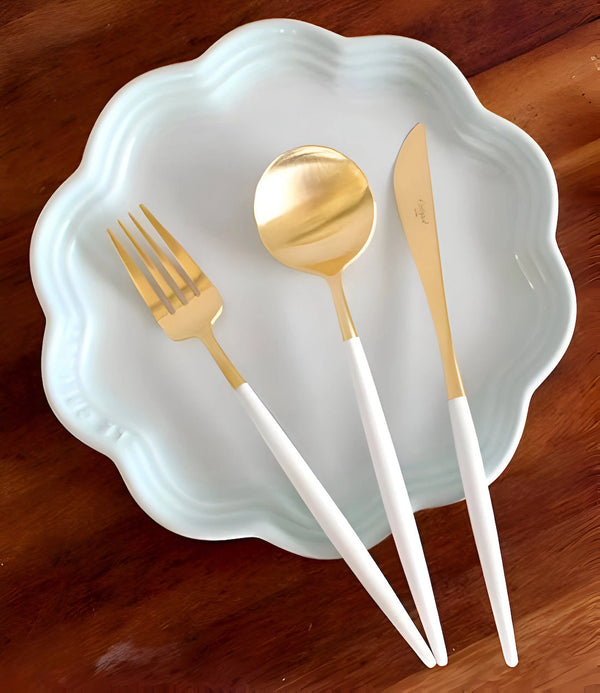 Goa White Gold Plated 24 Pcs.Set + Wooden box