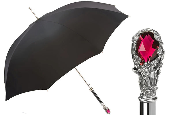 Umbrella with Luxury Red Gem Handle