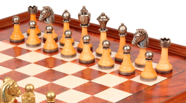 Classic Staunton Set + Elm Briar Wood Chessboard