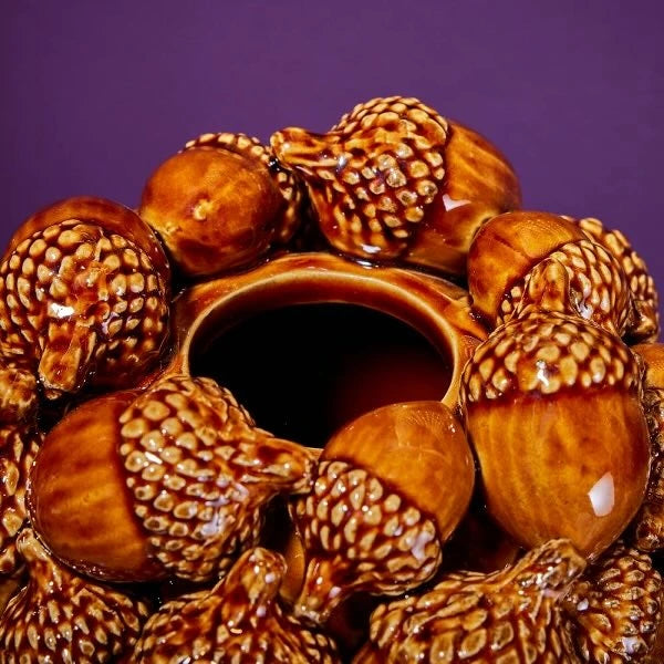 Vase Acorns Brown