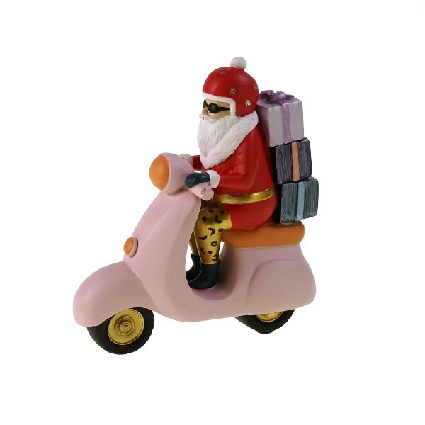 Santa on motorcycle Pink