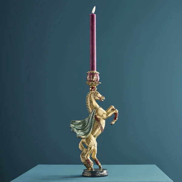 Candle Holder Circus Horse Gold