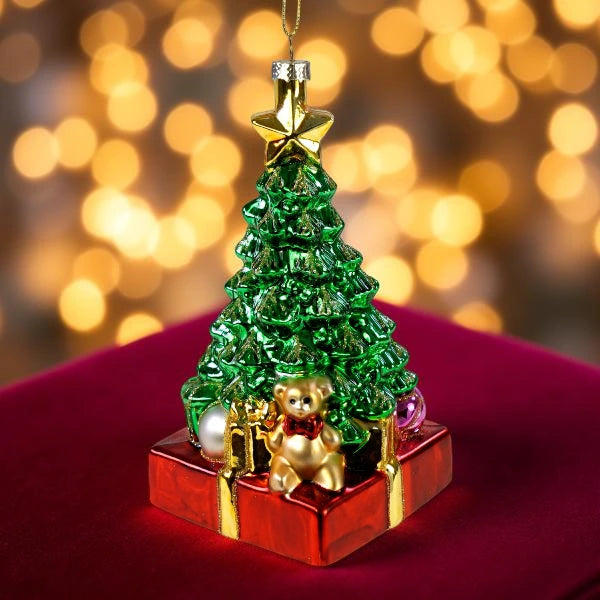 Glass hanger tree with presents