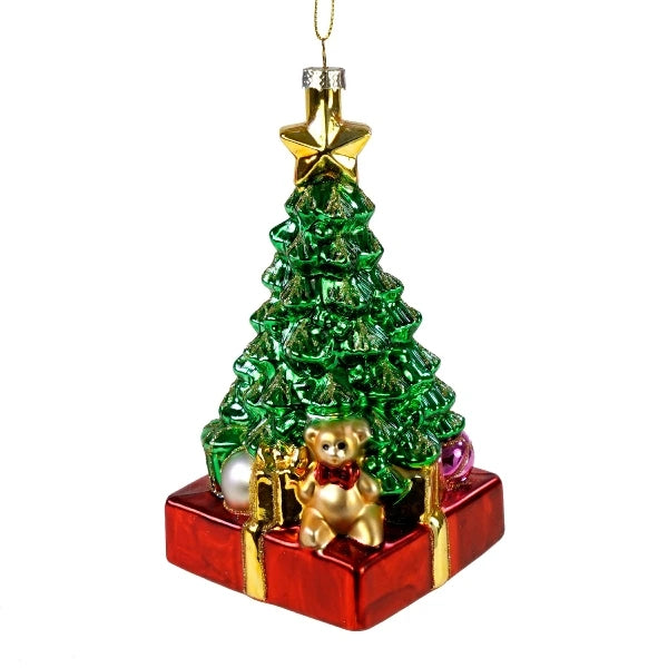 Glass hanger tree with presents
