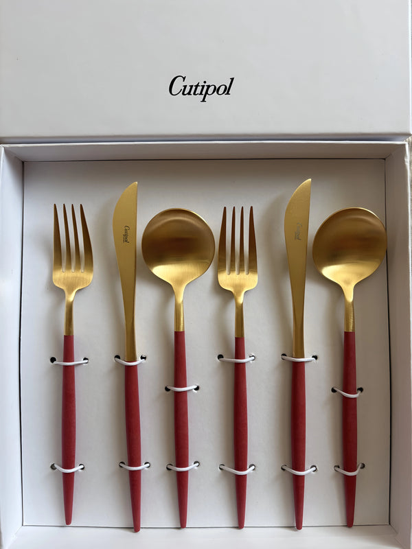 Goa Red Gold Plated 6 pcs. Set + Card box