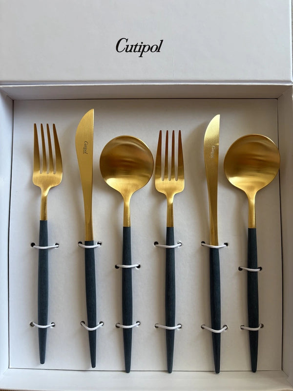 Goa Blue Gold Plated 6 pcs. Set + Card box