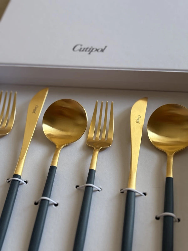 Goa Blue Gold Plated 6 pcs. Set + Card box