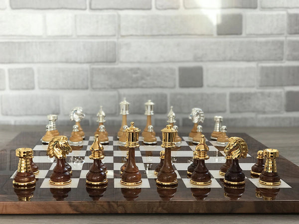 Persian Chess Set + Briar Precious Wood Chessboard