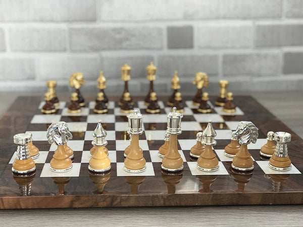 Persian Chess Set + Briar Precious Wood Chessboard