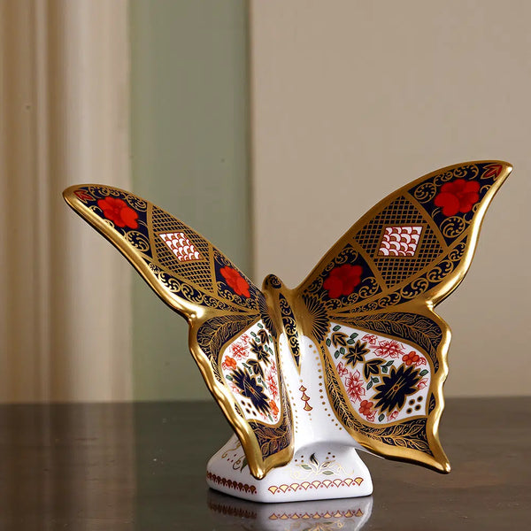 Old Imari Solid Gold Band Butterfly