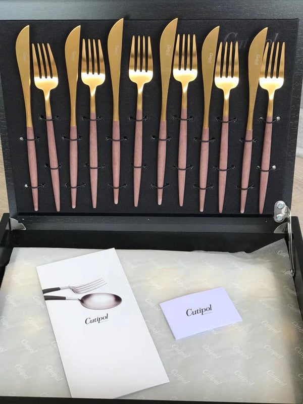 Goa Brown Gold Plated 24 Pcs. Set + Wooden Box