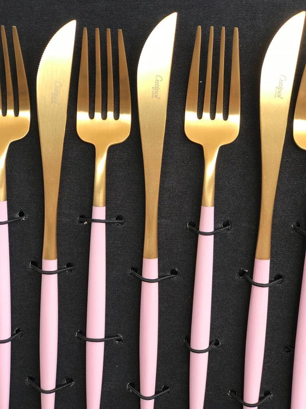 Goa Pink Gold Plated 24 Pcs.Set + Wooden Box