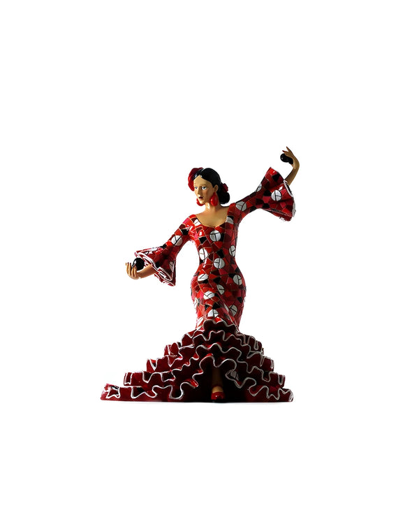 Mosaico Flamenco Dancer Red Dress