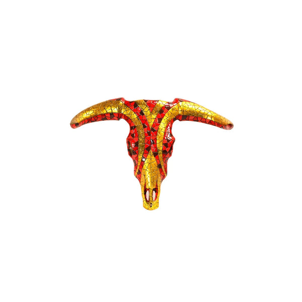 Carnival Red Gold Skull Bull