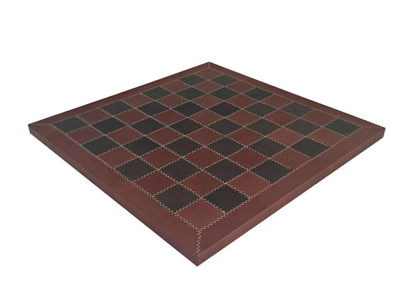 Solid Metal Chess Pieces+Real leather Chess board with dark brown
