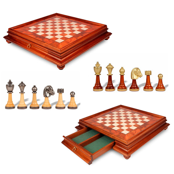 Classic Staunton Set + Elm Briar Wood Chessboard