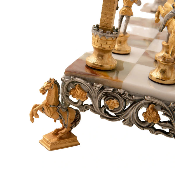 Emperor Of Roman Empire Unique Chess Set Bronze Gold 24 Karat