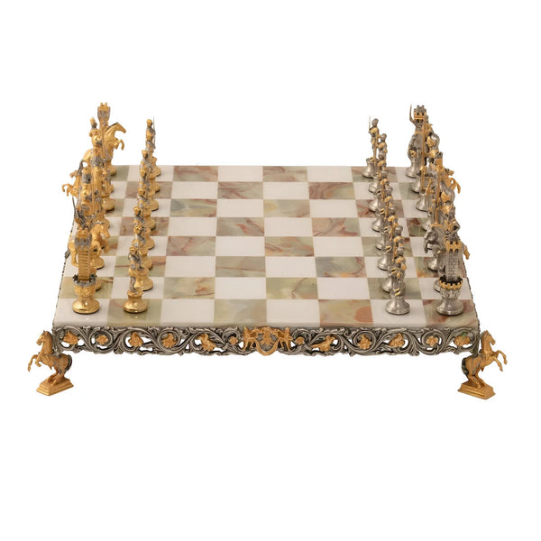 Emperor Of Roman Empire Unique Chess Set Bronze Gold 24 Karat