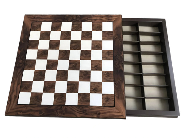 Roman Busts Set + Walnut Briar Wood Chessboard Box
