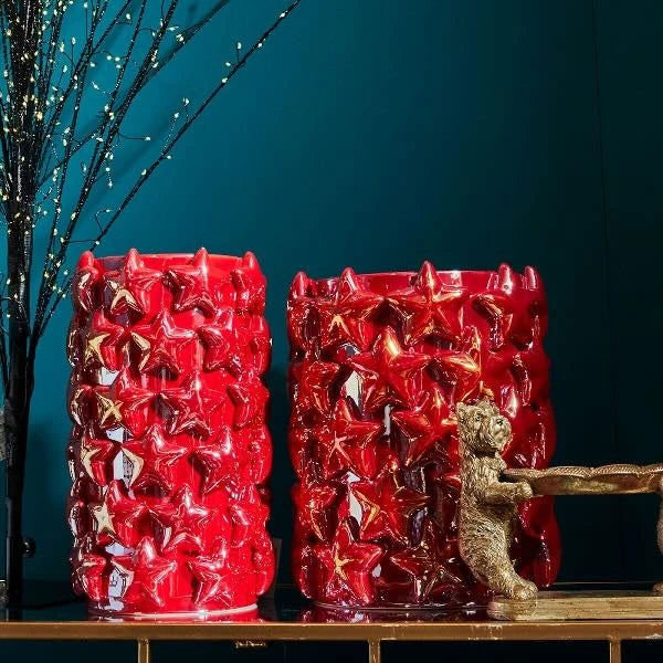Vase Stars Red
