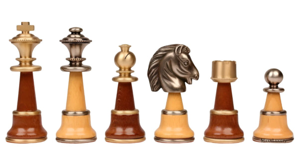 Staunton XL Set + Tilia Wood Chess table Marble Top Double Drawer