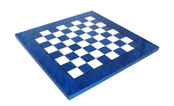 Renassaince Set + Blue Madrona Briar Wood Chessboard Glossy Finish