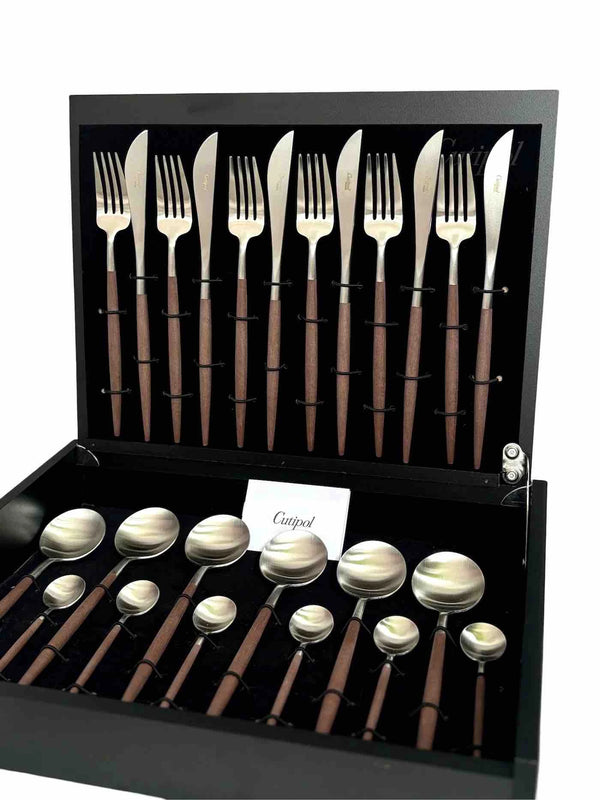 Goa Brown Silver Plated 24 Pcs. Set + Wooden box
