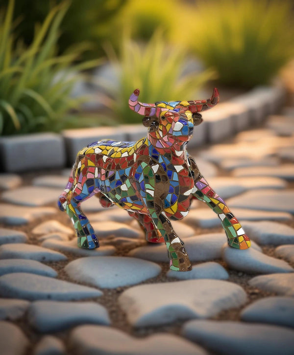 Classic Colourful Mosaic Bull