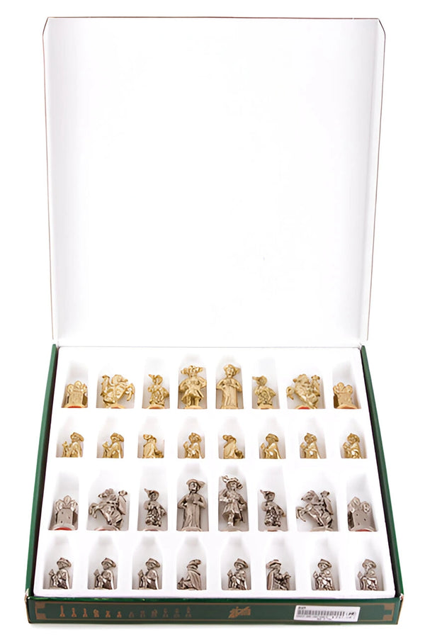 Landsknecht Set + Leatherette chessboard Black Gold