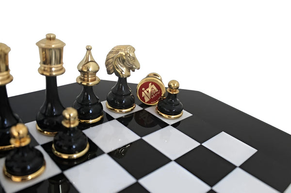 Persian Big Set Black White Version + Octagonal Wooden chessboard marble Top Drawer