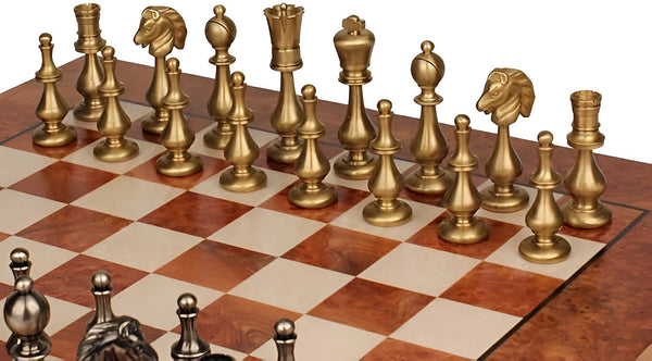 Oriental Large Set + Briar Elm Wood Chessboard Glossy Finish