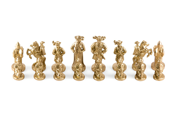 Landsknecht Set + Leatherette chessboard Black Gold
