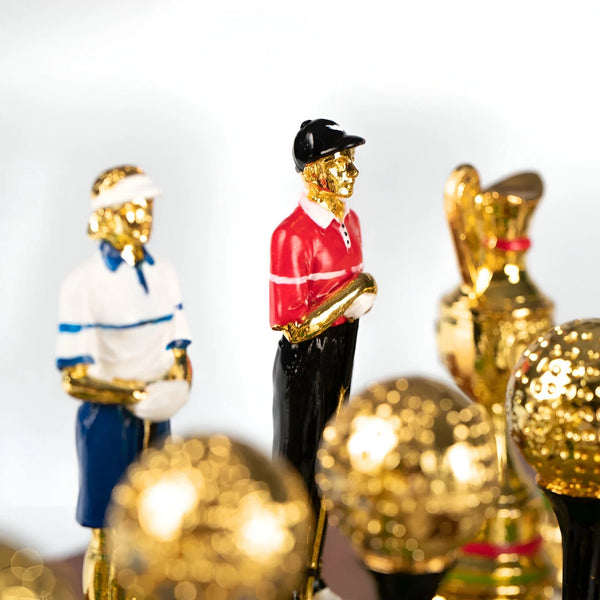 Hand Painted Pewter Chess Pieces+Briar Erable Green Wood Chessboard