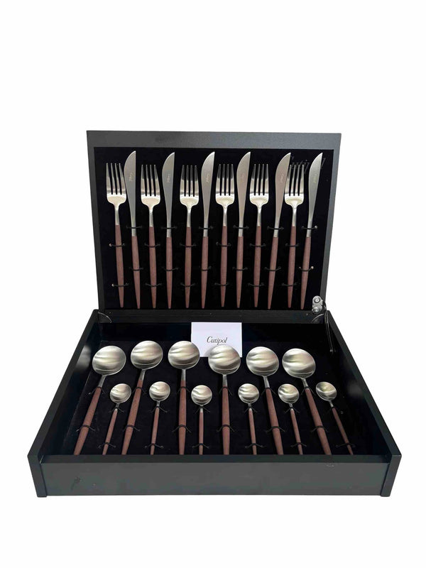 Goa Brown Silver Plated 24 Pcs. Set + Wooden box