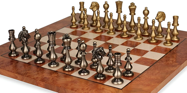 Oriental Large Set + Briar Elm Wood Chessboard Glossy Finish