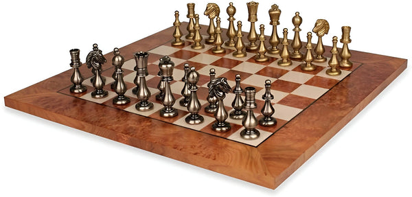 Oriental Large Set + Briar Elm Wood Chessboard Glossy Finish
