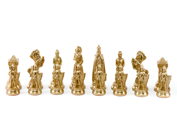 Mary Stuart Set + Leatherette Brown Black ChessBoard