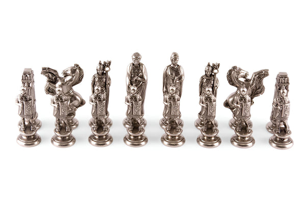 Roman Empire Style Wooden Metal Chessboard Box