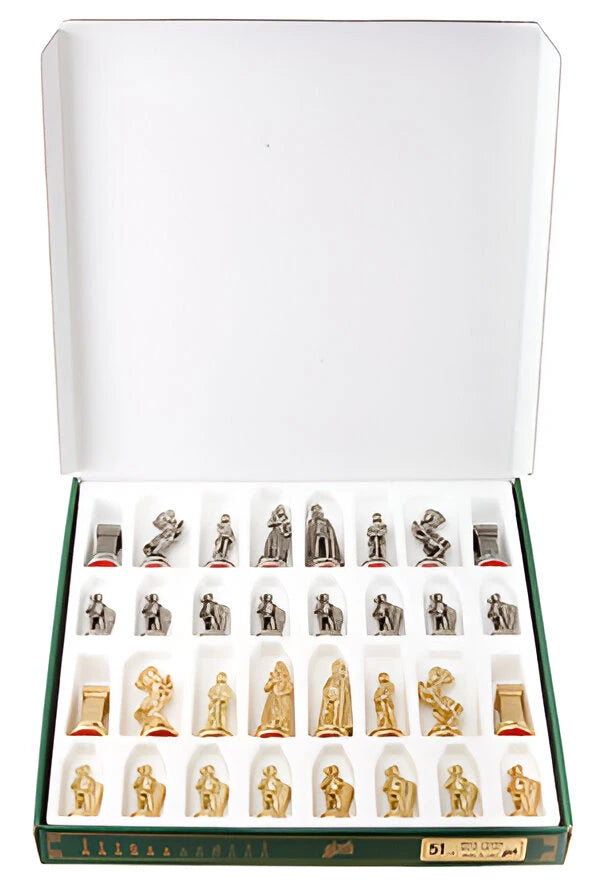 Mary Stuart Set + Leatherette Brown Black ChessBoard