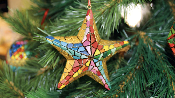 Set of 3 Christmas Mosaic Ornaments