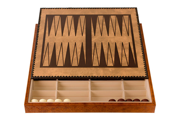 Mary Stuart Set + Leatherette Brown Black ChessBoard