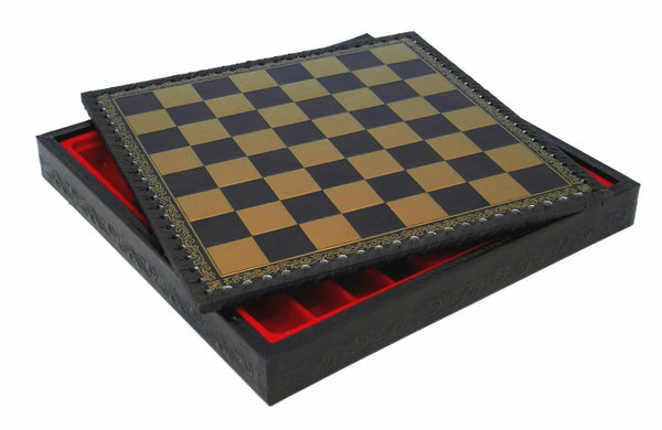 Jazz vs Rock Hand Painted Resin Chess Pieces + Leatherette Chess Board